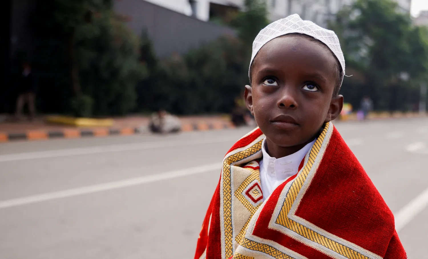 الطفل رمضان محمد (6 سنوات) من صلاة العيد في إثيوبيا (رويترز)