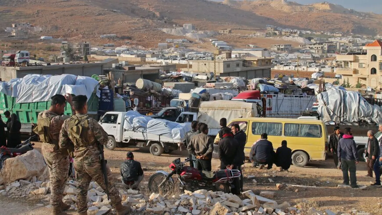 Syrian refugees prepare to leave Lebanon toward Syrian territory through the Wadi Hamid crossing in Arsal on Oct. 26, 2022. (Getty Images/AFP)