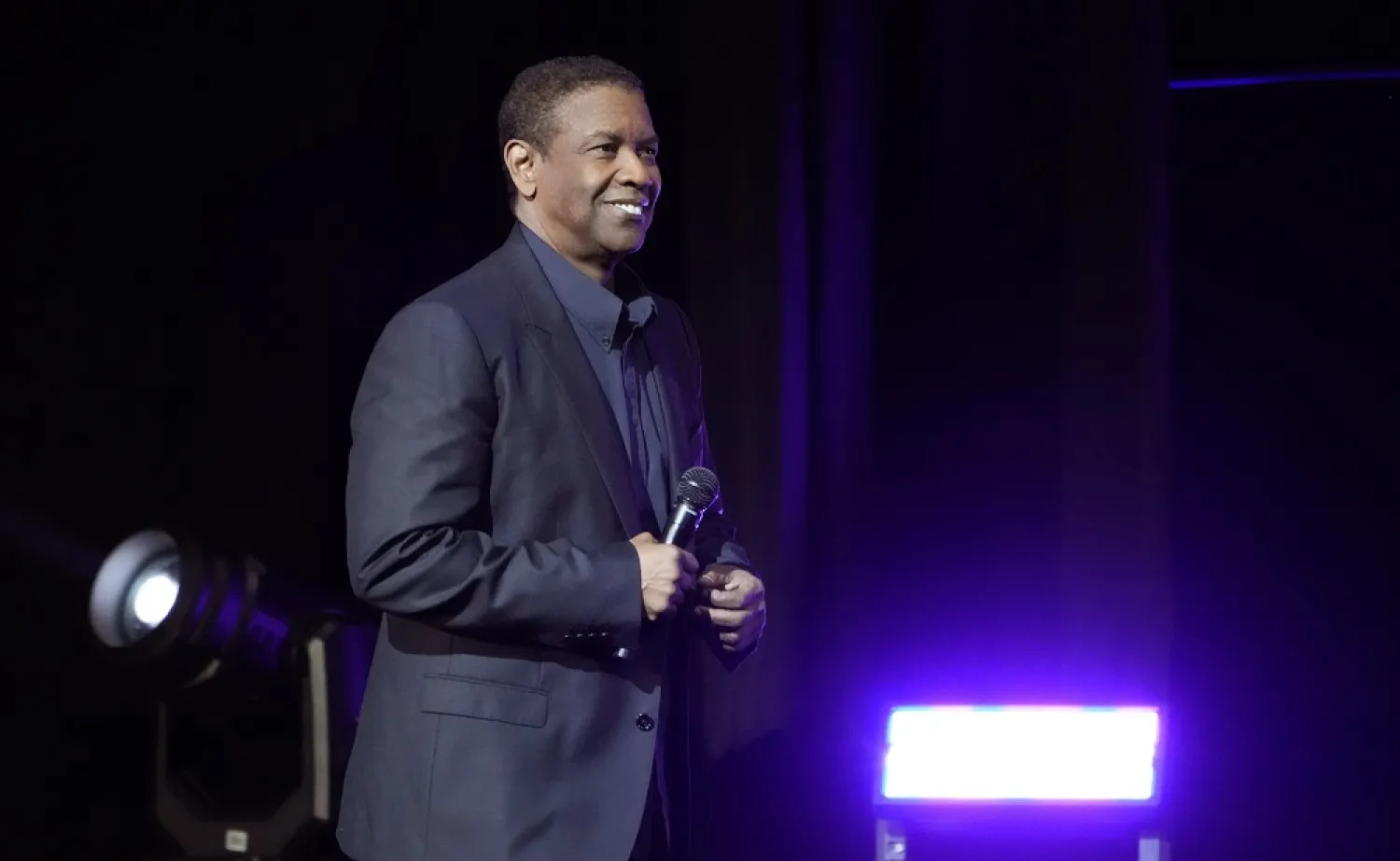 Actor Denzel Washington comes onstage to accept the CinemaCon Lifetime Achievement Award during the Sony Pictures presentation at CinemaCon 2023, the official convention of the National Association of Theatre Owners (NATO) at Caesars Palace, Monday, April 24, 2023, in Las Vegas. (AP)