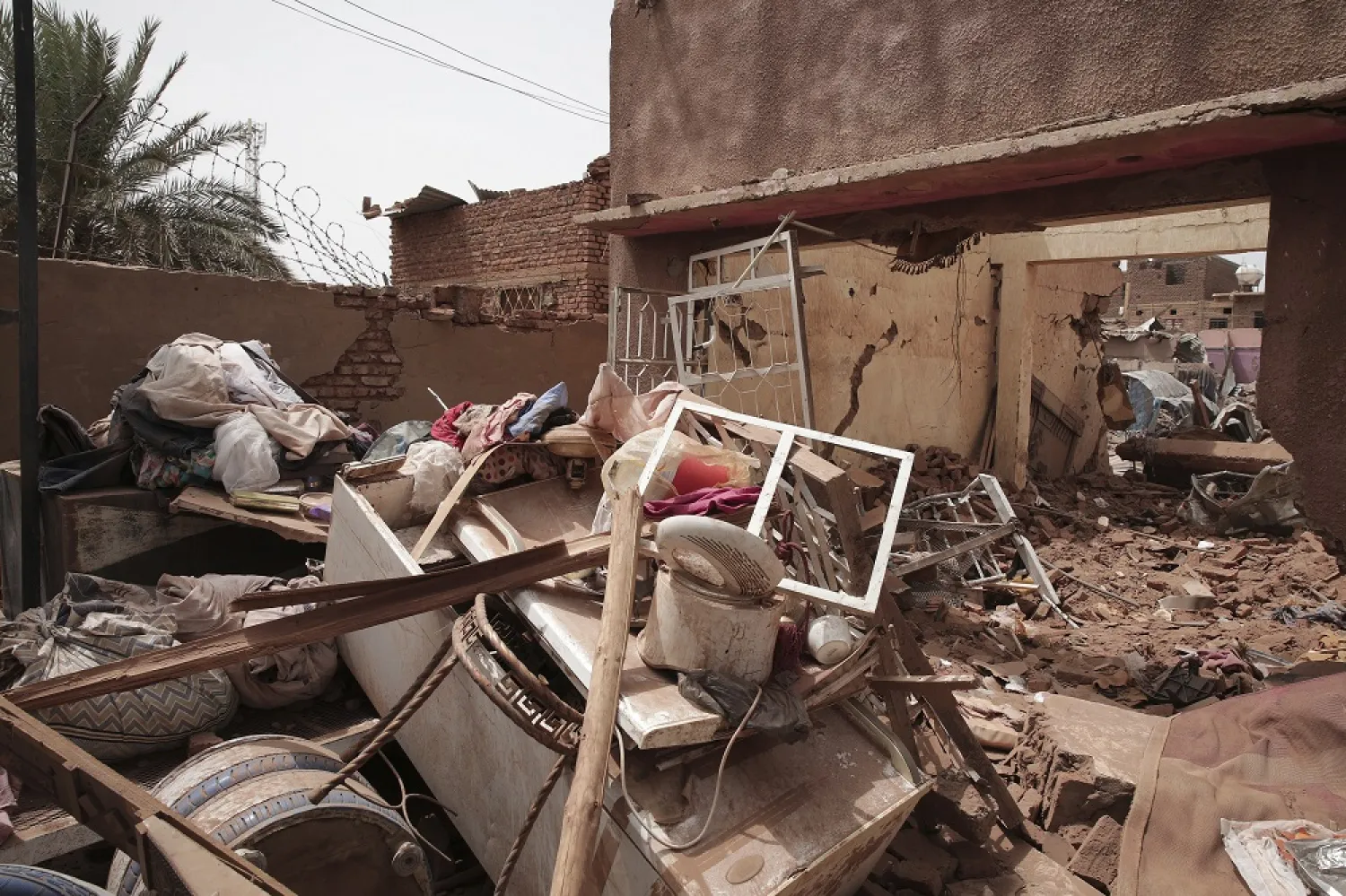 A house hit in recent fighting Is seen in Khartoum, Sudan, Tuesday, April 25, 2023. (AP)