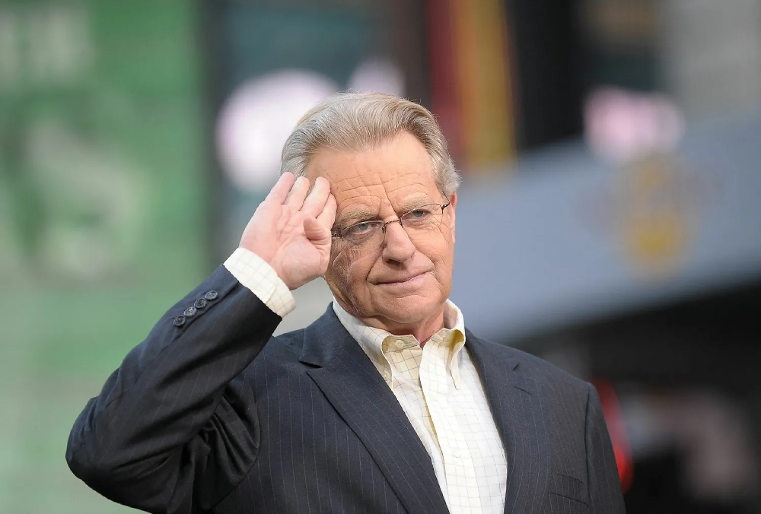 In this file photo taken on October 11, 2010 TV host Jerry Springer celebrates the taping of "The Jerry Springer Show" 20th anniversary show at Military Island at Times Square in New York. (Getty Images/AFP)