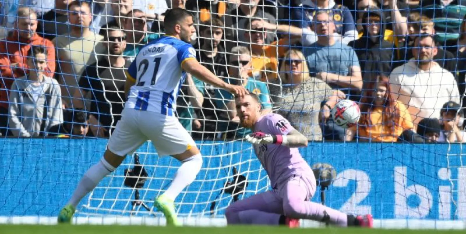 شباك وولفرهامبتون تلقت 6 أهداف في مباراة اليوم أمام برايتون (رويترز)