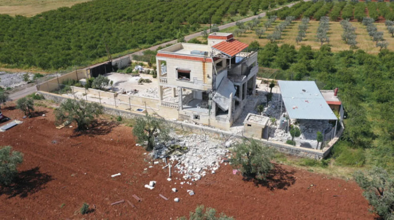 منزل شمال مدينة حلب حيث قُتل زعيم تنظيم «داعش» الملقب أبو حسين القرشي ، على يد المخابرات التركية يوم الإثنين  (أ.ب)