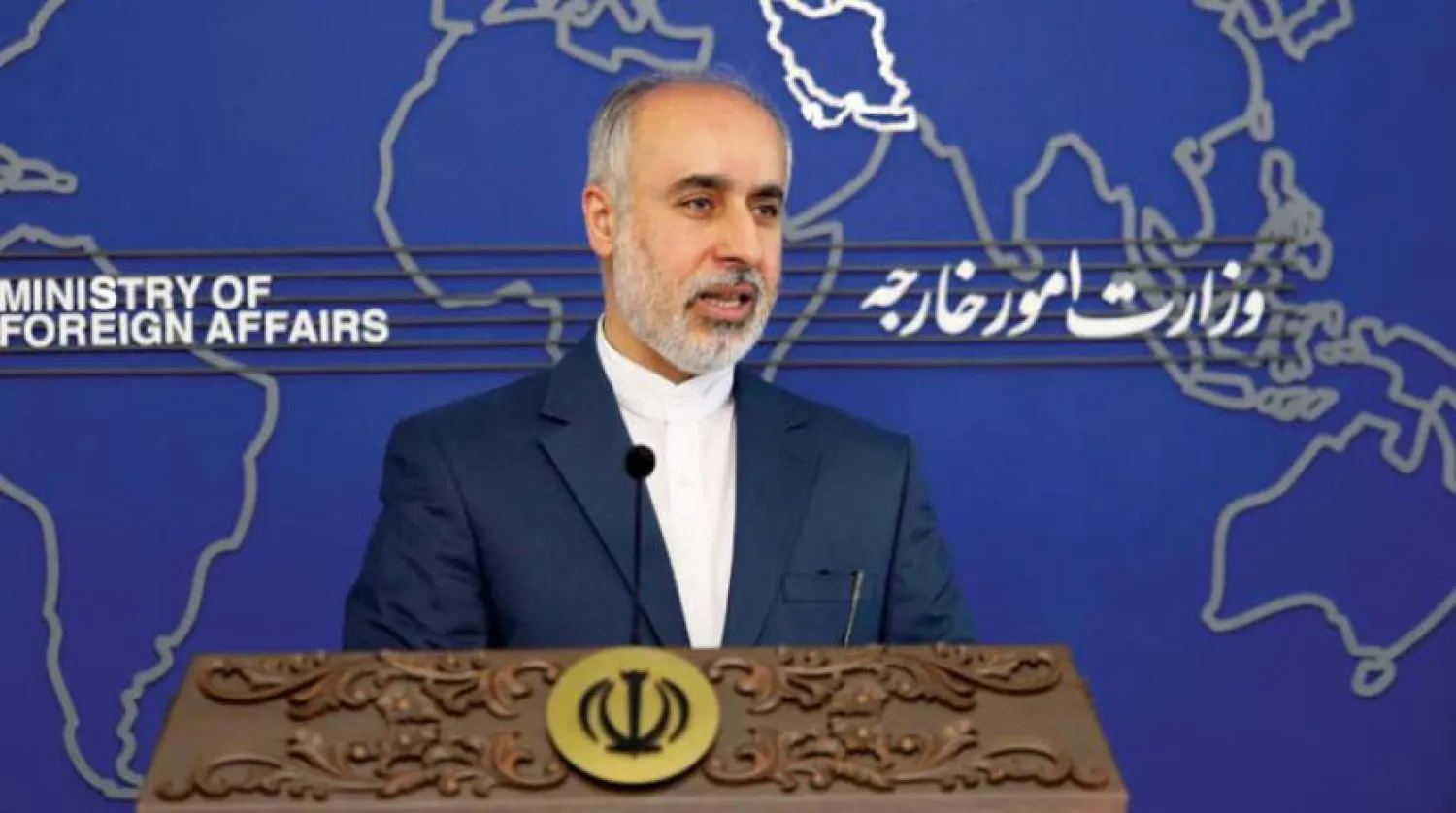 Iranian Foreign Ministry spokesman Nasser Kanaani speaks at a press conference in Tehran. (Iranian Foreign Ministry)