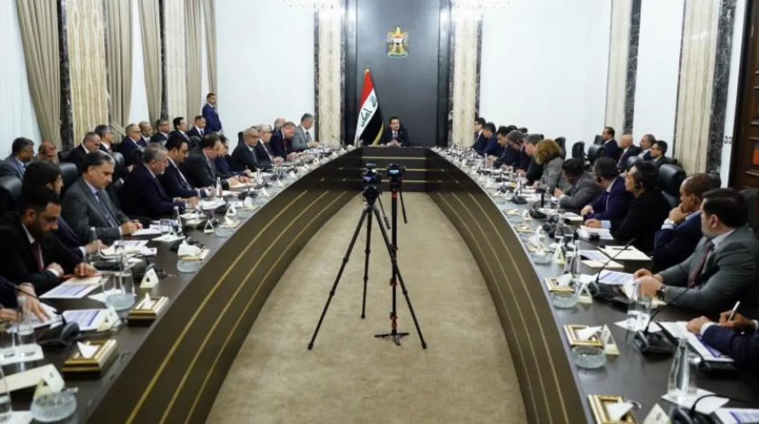 Iraqi Prime Minister Mohammed Shia al-Sudani meets with representatives of oil companies. (Iraqi Prime Minister's Office)