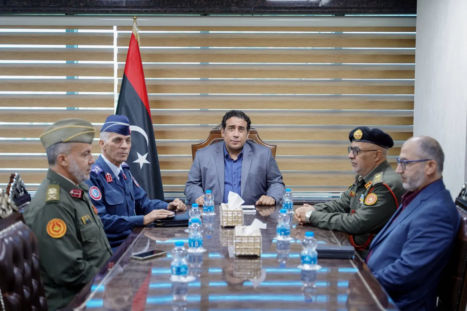 لقاء المنفي مع أعضاء اللجنة العسكرية بطرابلس (المجلس الرئاسي الليبي)