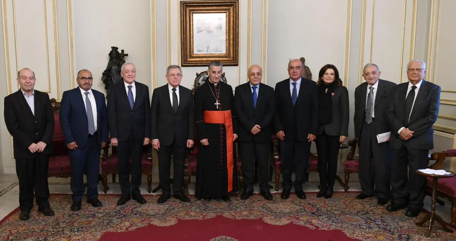 الراعي خلال استقباله رئيس الحكومة السابق فؤاد السنيورة على رأس وفد من «لقاء الأزهر ووثيقة الأخوة الإنسانية» (الوكالة الوطنية)