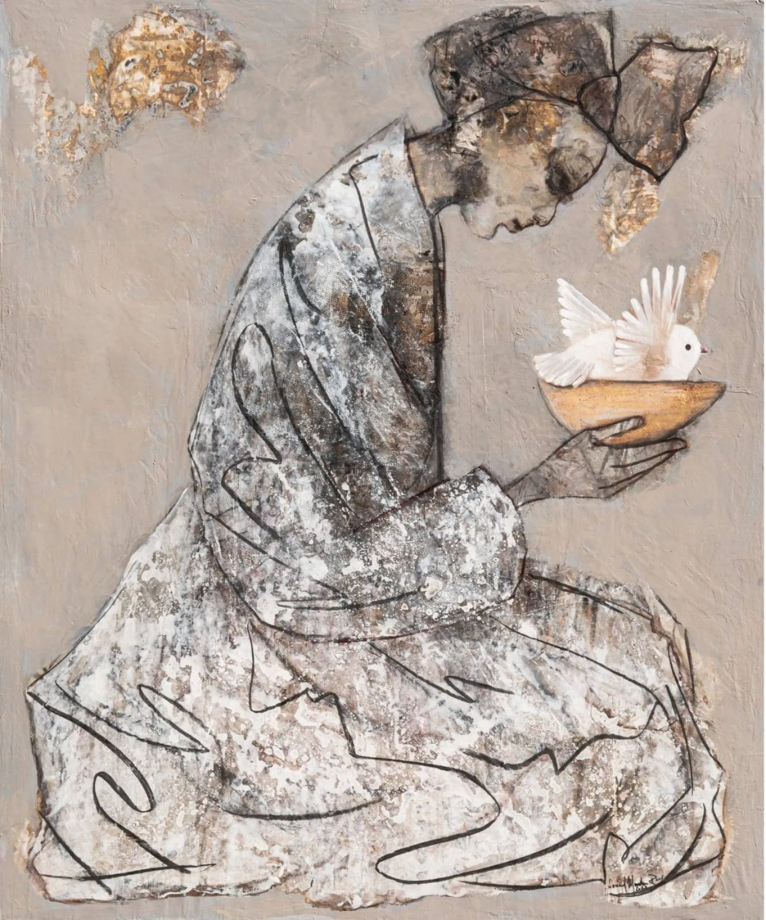 حلم الفنانة تحقُّق السلام في العالم (إدارة الغاليري)