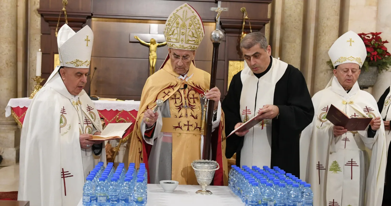 البطريرك الراعي في قداس في بكركي (الوطنية للإعلام)