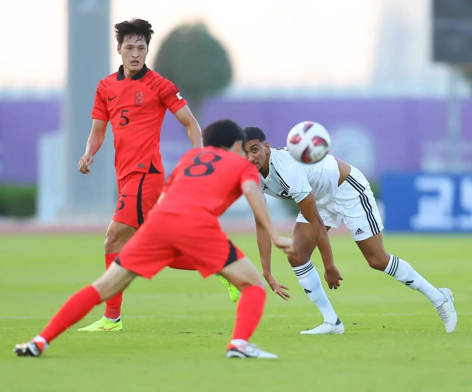 جانب من مباراة العراق وكوريا الجنوبية (منصة إكس)