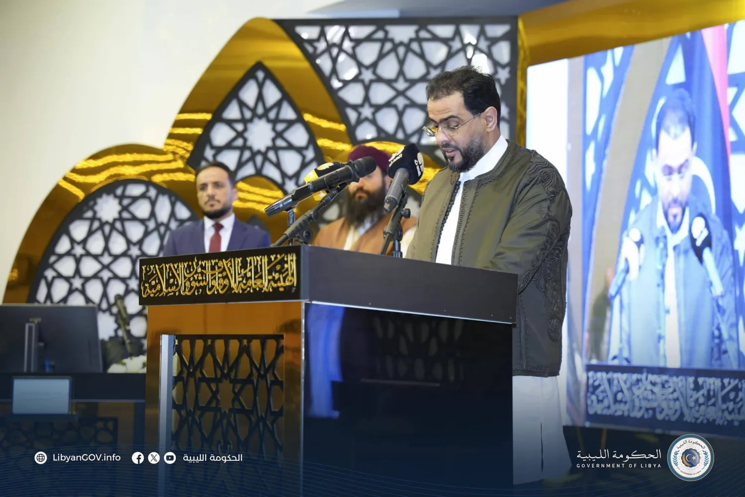 حماد خلال افتتاح جائزتَي ليبيا للقرآن والسّنّة في بنغازي (حكومة الاستقرار)
