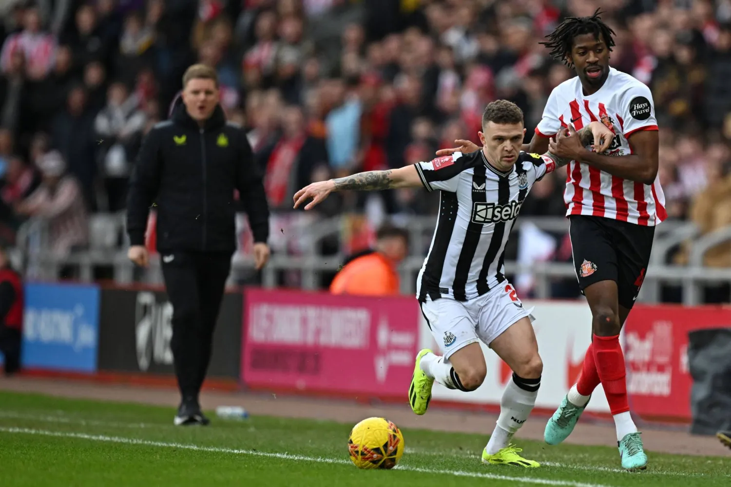 إيدي هاو مدرب نيوكاسل أثناء مواجهة سندرلاند (أ.ف.ب)