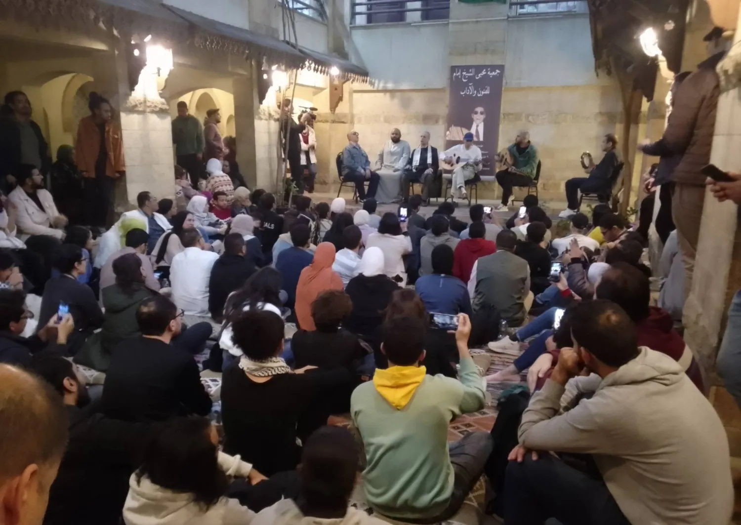 جانب من حفل جمعية الشيخ إمام بمركز الربع الثقافي (الشرق الأوسط)