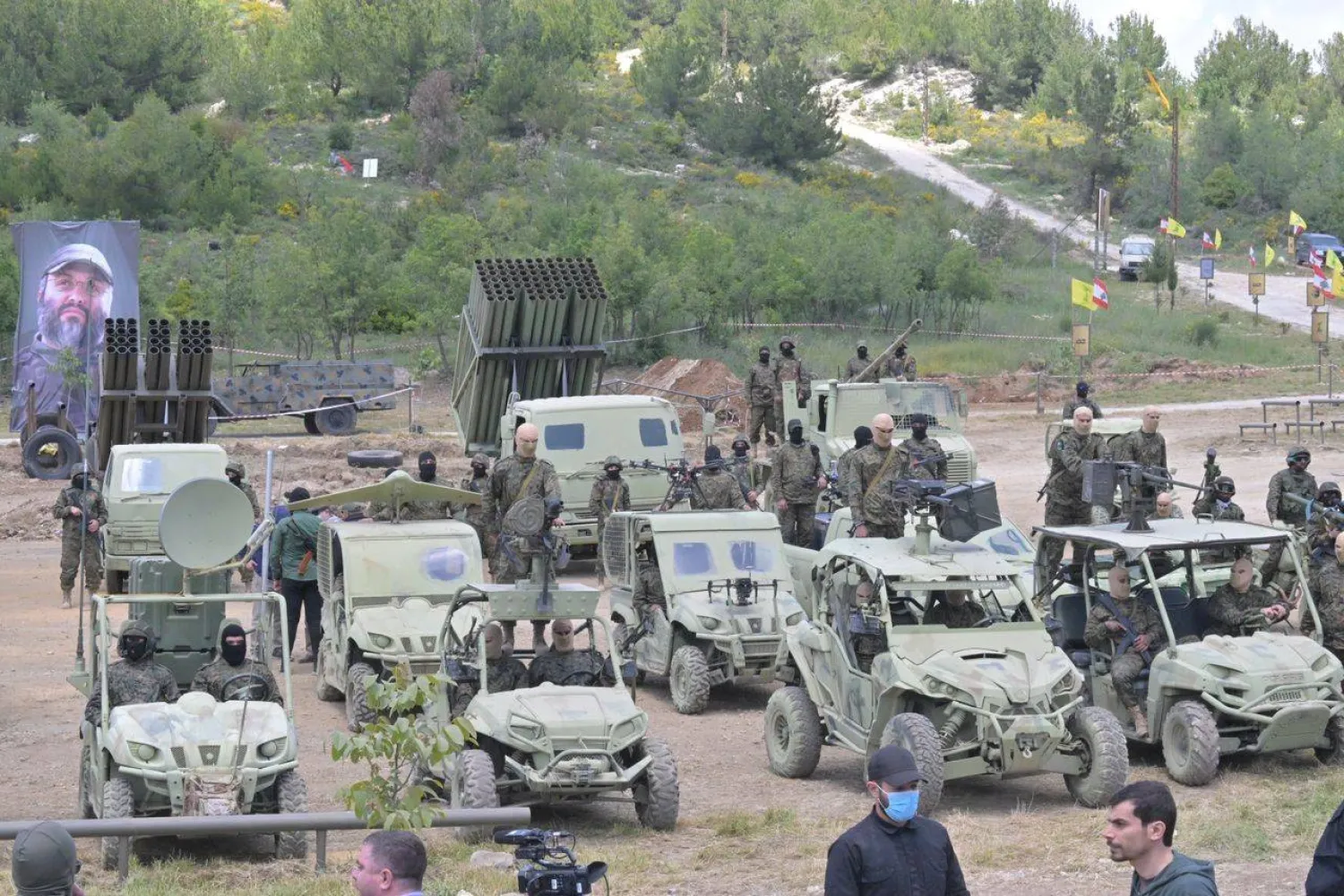 مناورة لـ«حزب الله» في بلدة عرمتى بجنوب لبنان الأحد 21 مايو 2023 (الشرق الأوسط)