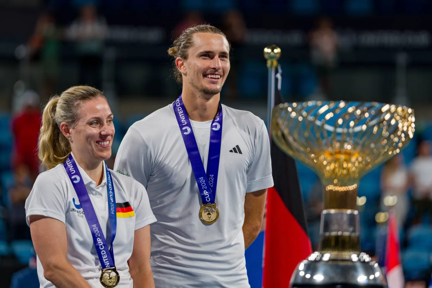 الألمانيان ألكسندر زفيريف وأنجيليكه كيربر (غيتي)