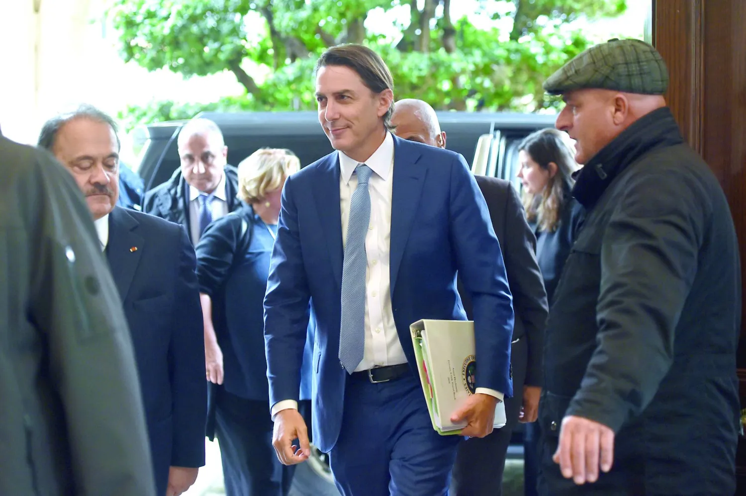 الوسيط الأميركي آموس هوكستين قبيل لقائه رئيس البرلمان نبيه بري في بيروت قبل يومين (مجلس ألنواب)