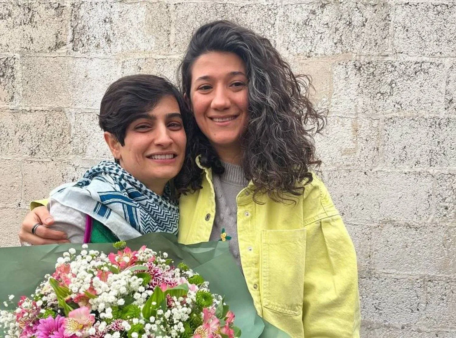 Niloofar Hamedi and Elaheh Mohammadi. Photo circulated on X