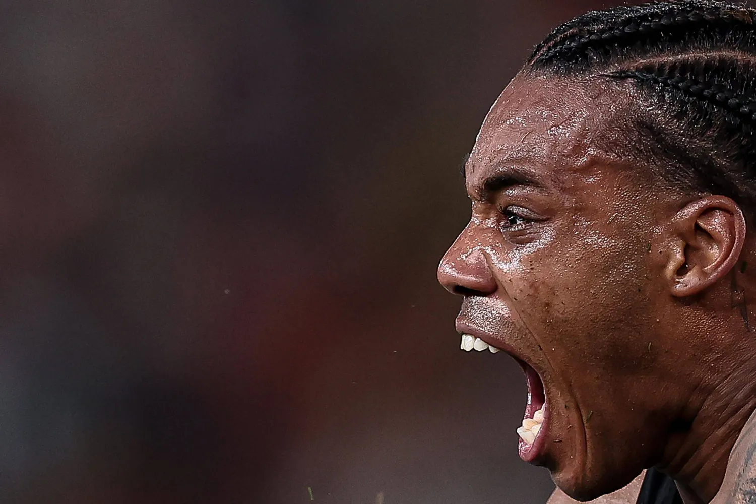 جاري رودريغيز محتفلاً بهدف الفوز على غانا (أ.ف.ب)
