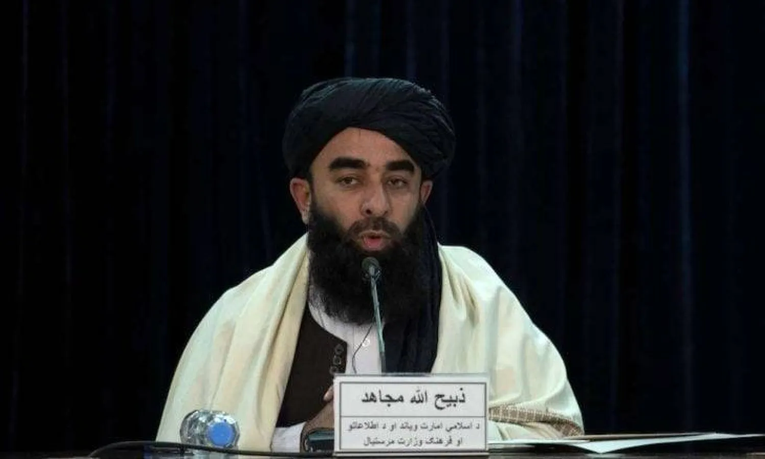 ذبيح الله مجاهد المتحدث باسم «طالبان» نفى سعي الحركة لامتلاك السلاح النووي (متداولة)