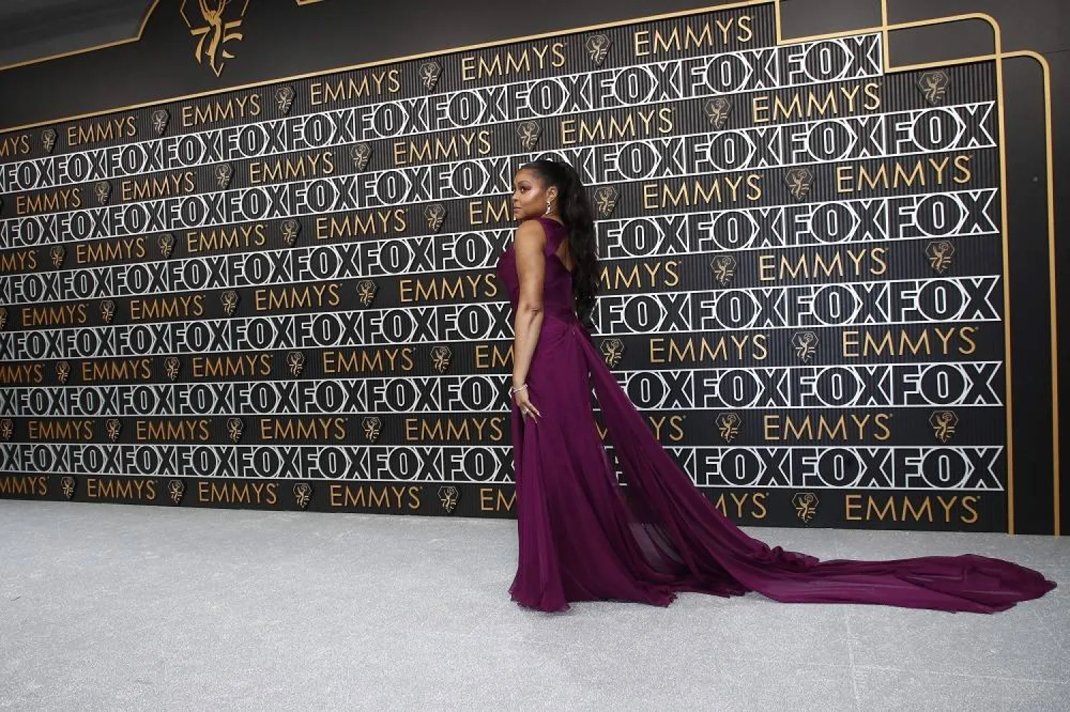 Taraji P. Henson arrives for the 75th annual Primetime Emmy Awards ceremony held at the Peacock Theater in Los Angeles, California, USA, 15 January 2024. (EPA)