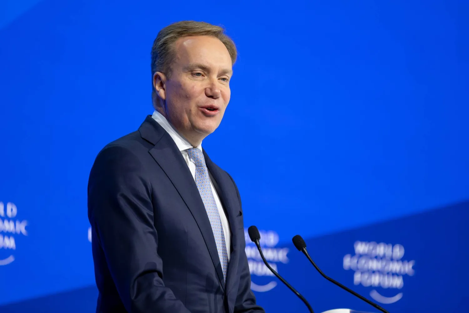 رئيس المنتدى الاقتصادي العالمي (دافوس)، بورغه برنده (د.ب.أ)