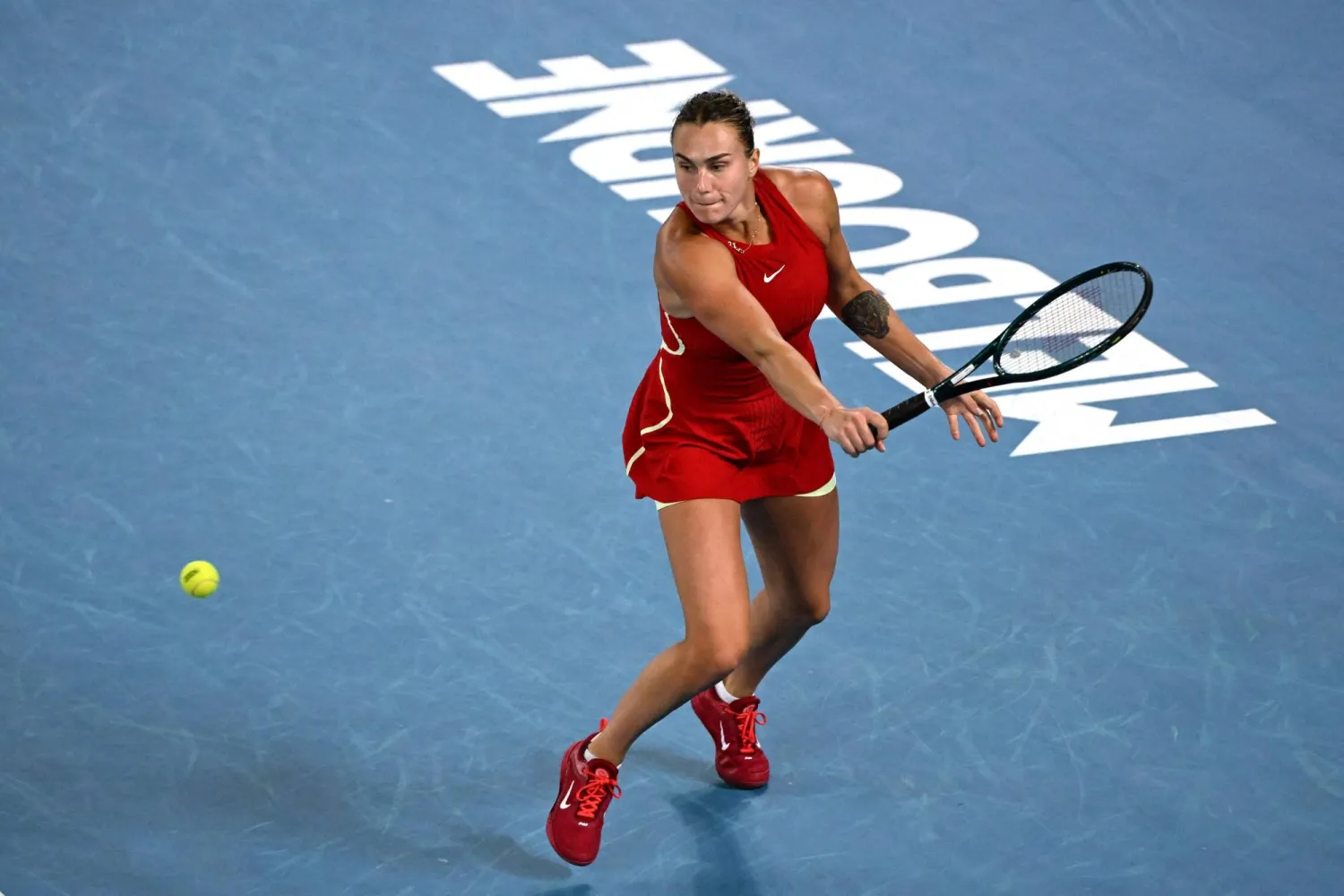 أرينا سبالينكا مستمرة في حملة الدفاع عن اللقب (أ.ف.ب)