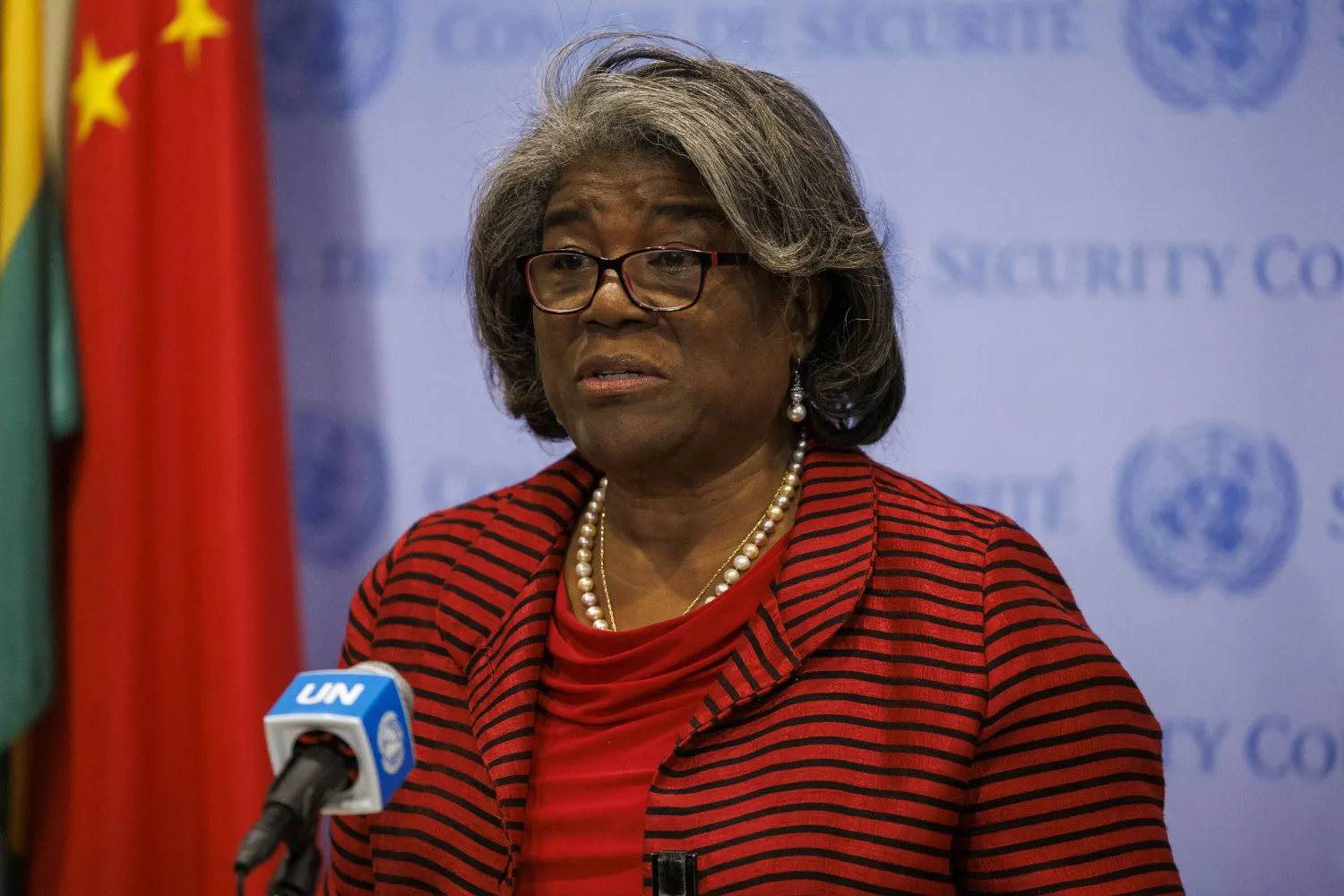 مندوبة الولايات في الأمم المتحدة ليندا توماس غرينفيلد (إ.ب.أ)