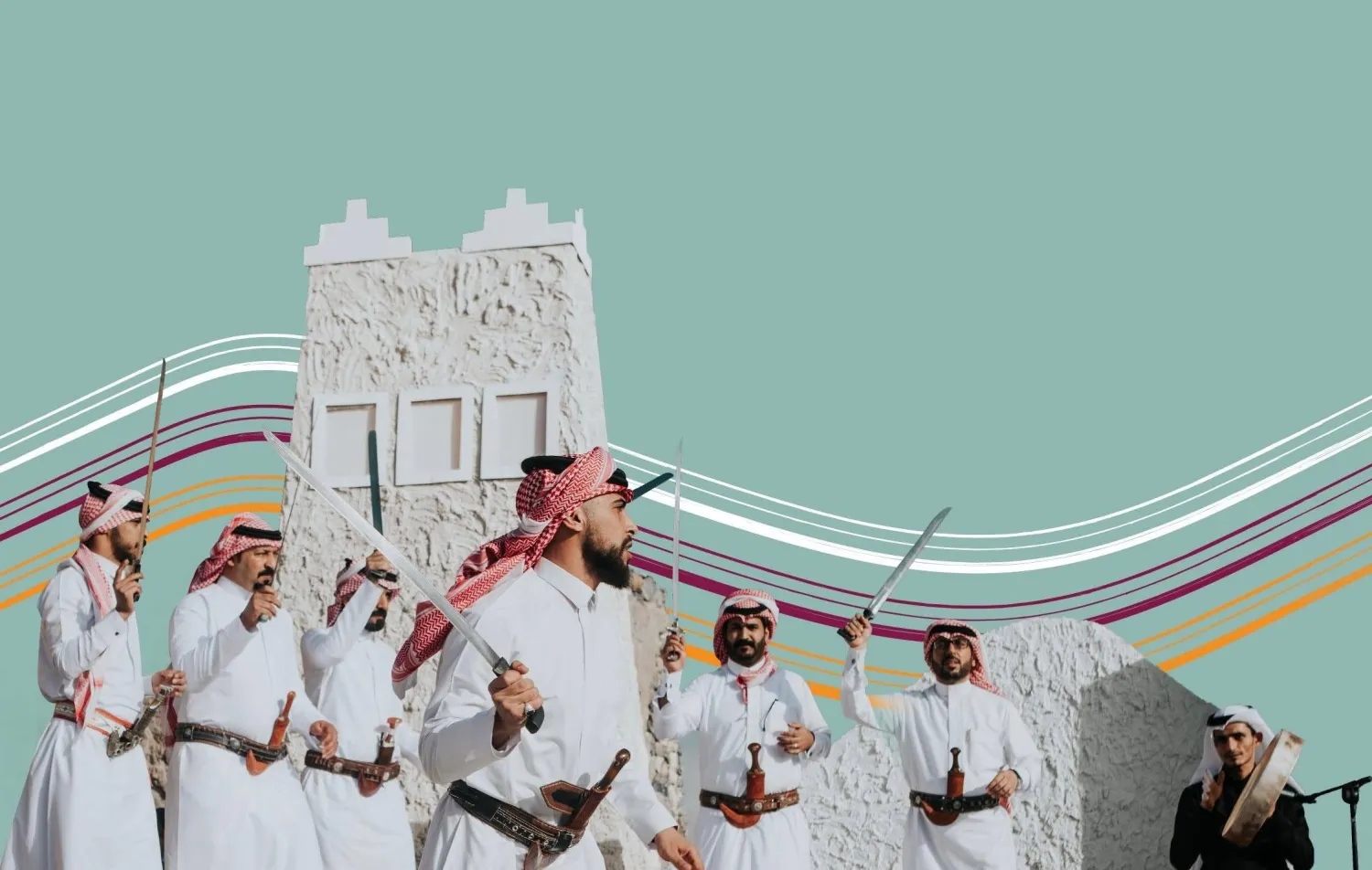 يسافر المهرجان بجمهوره إلى تقاليد مجتمعات متعددة بأهازيجها وأزيائها وفنونها الغنية بالإرث والتاريخ (هيئة المسرح)