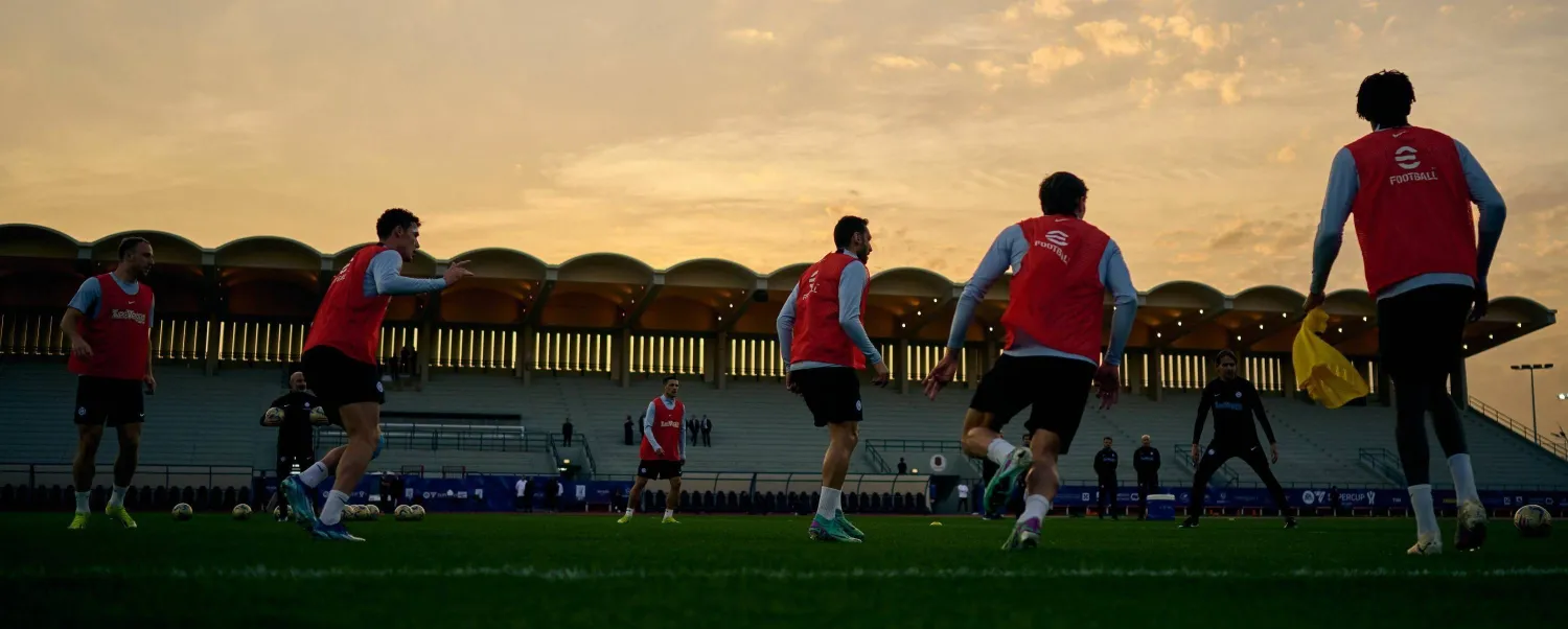 من تدريبات انتر في الرياض استعدادا للمباراة (الشرق الأوسط)