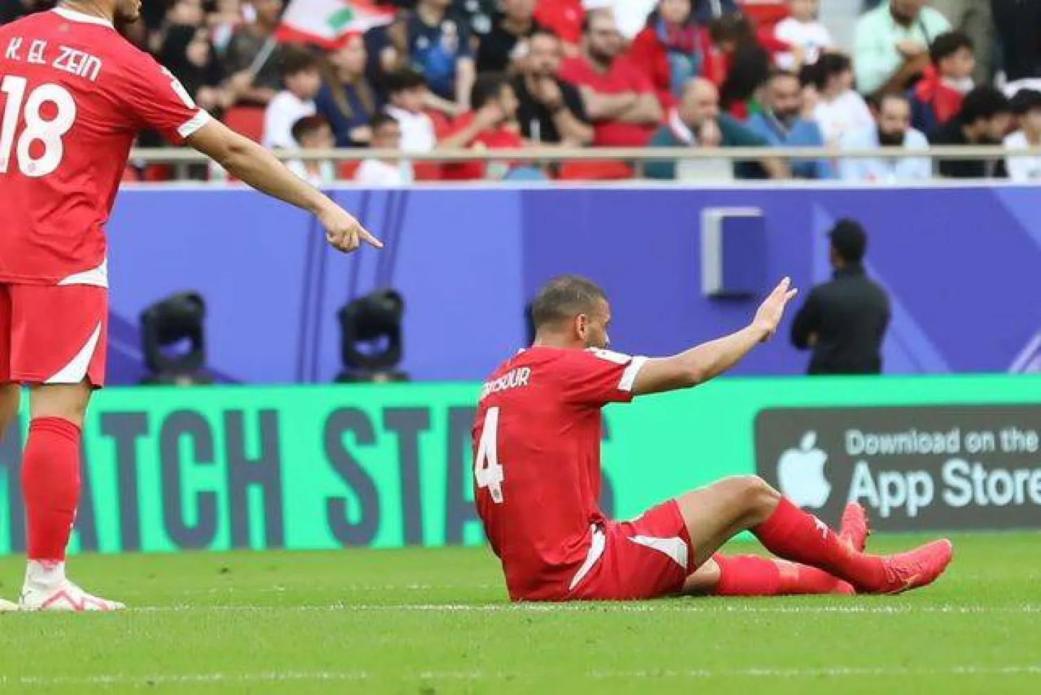 نور منصور خلال مواجهة الصين (الاتحاد اللبناني)