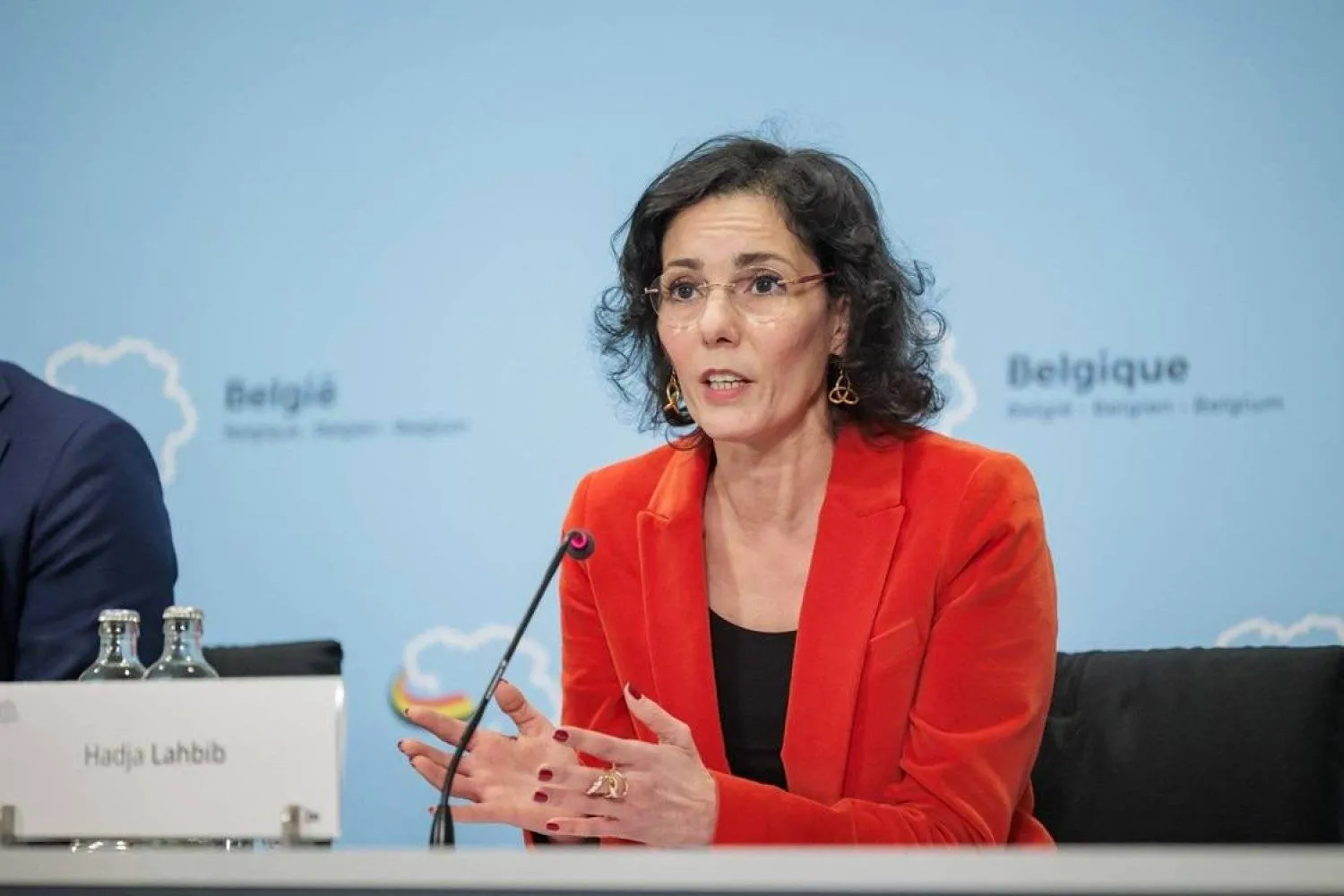 Belgian Foreign Minister Hadja Lahbib. (Her account on X platform)  

