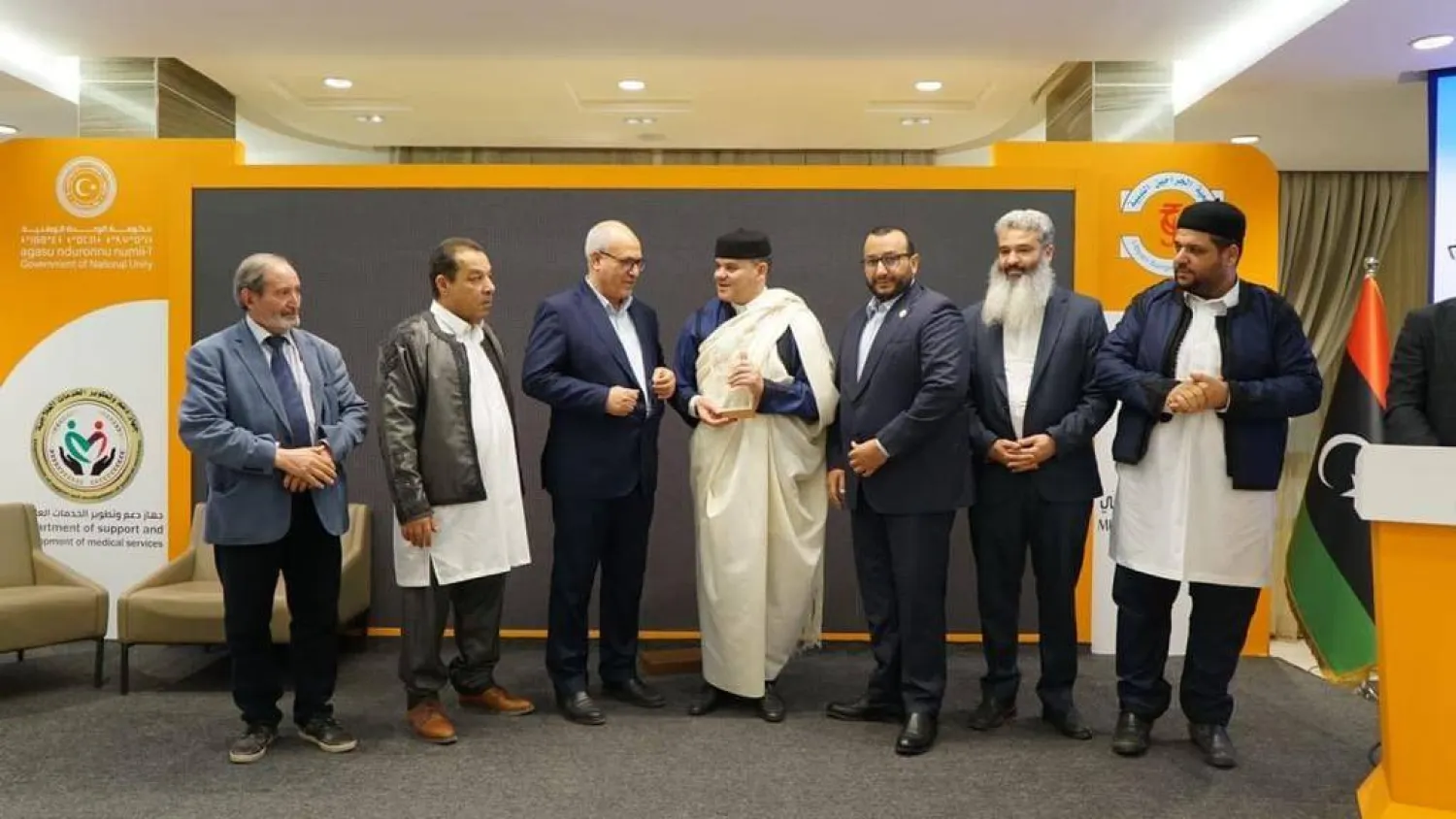 الدبيبة خلال حضوره مؤتمراً طبياً في مصراتة (حكومة الوحدة)