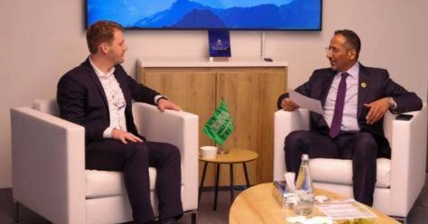 خلال اجتماع وزير الصناعة والثروة المعدنية السعودي مع المؤسس المشارك والرئيس التنفيذي لشركة «آيسار آيروسبيس» (الشرق الأوسط)