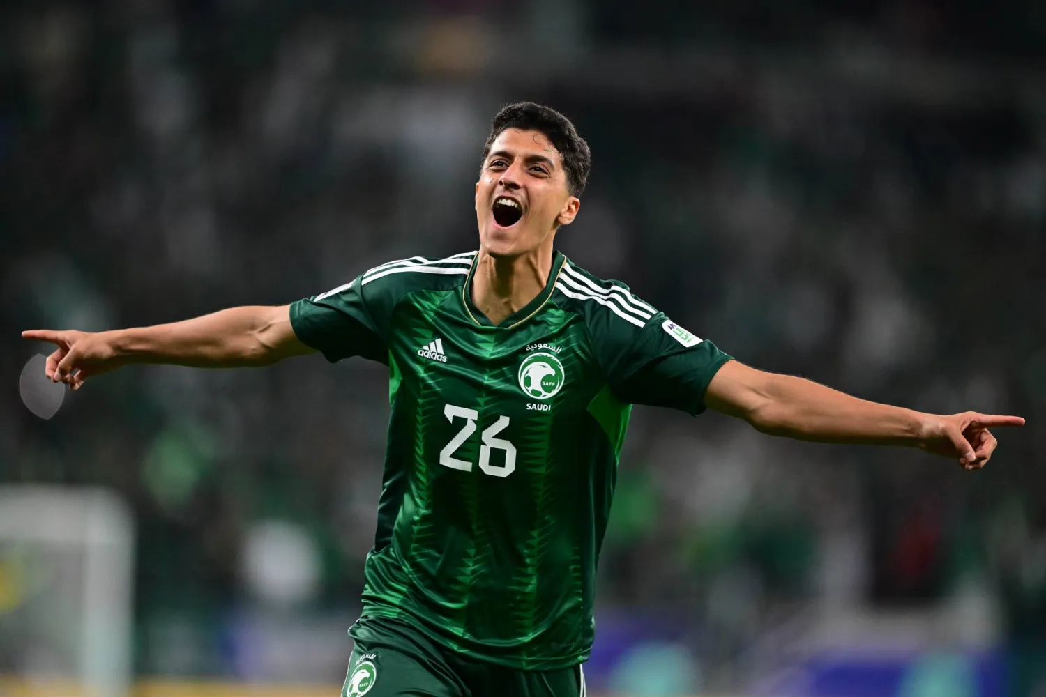 فيصل الغامدي سجل أول أهدافه بقميص المنتخب السعودي (تصوير: بشير صالح)