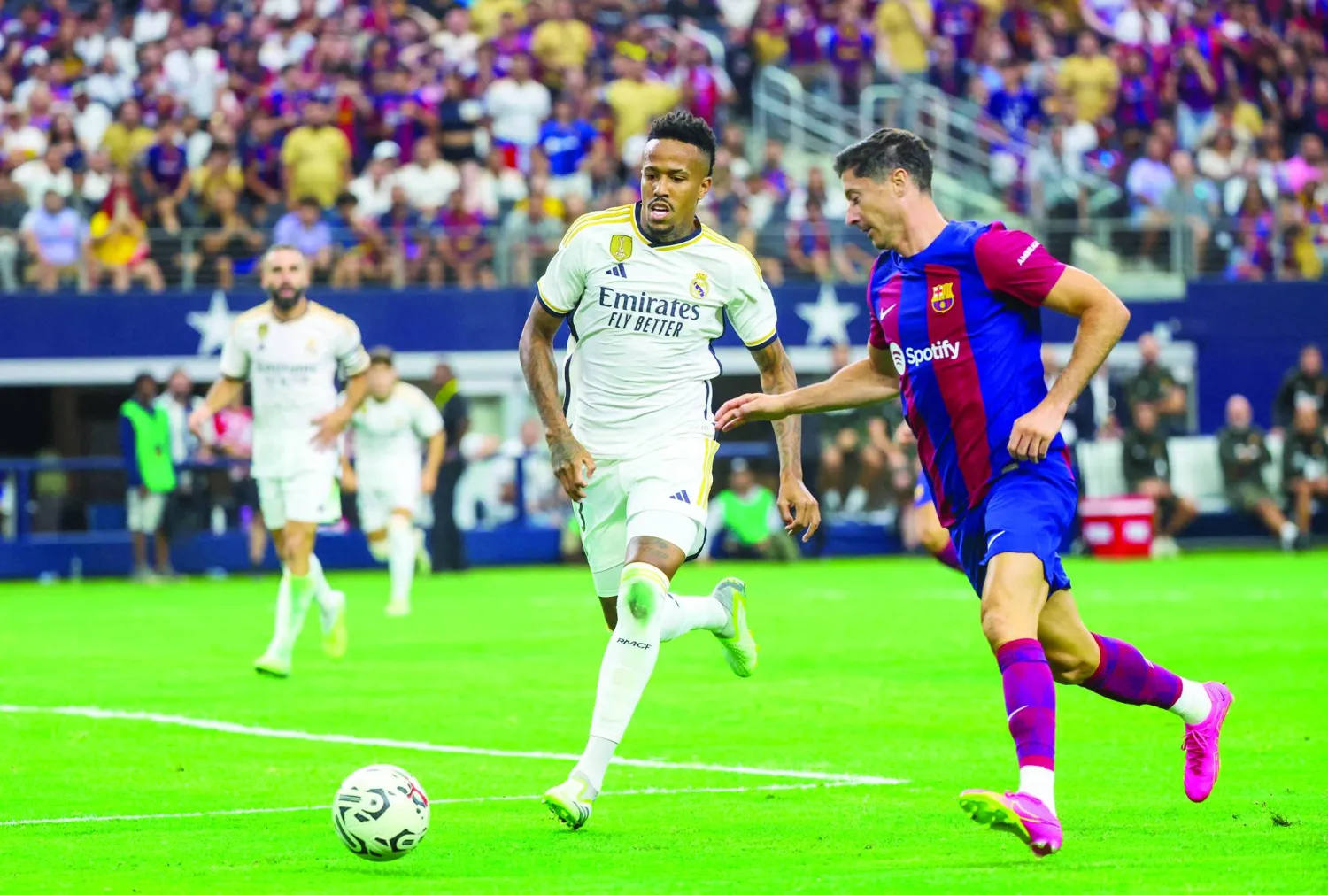 إيدر ميليتاو تألق مع ريال مدريد (أ.ف.ب)