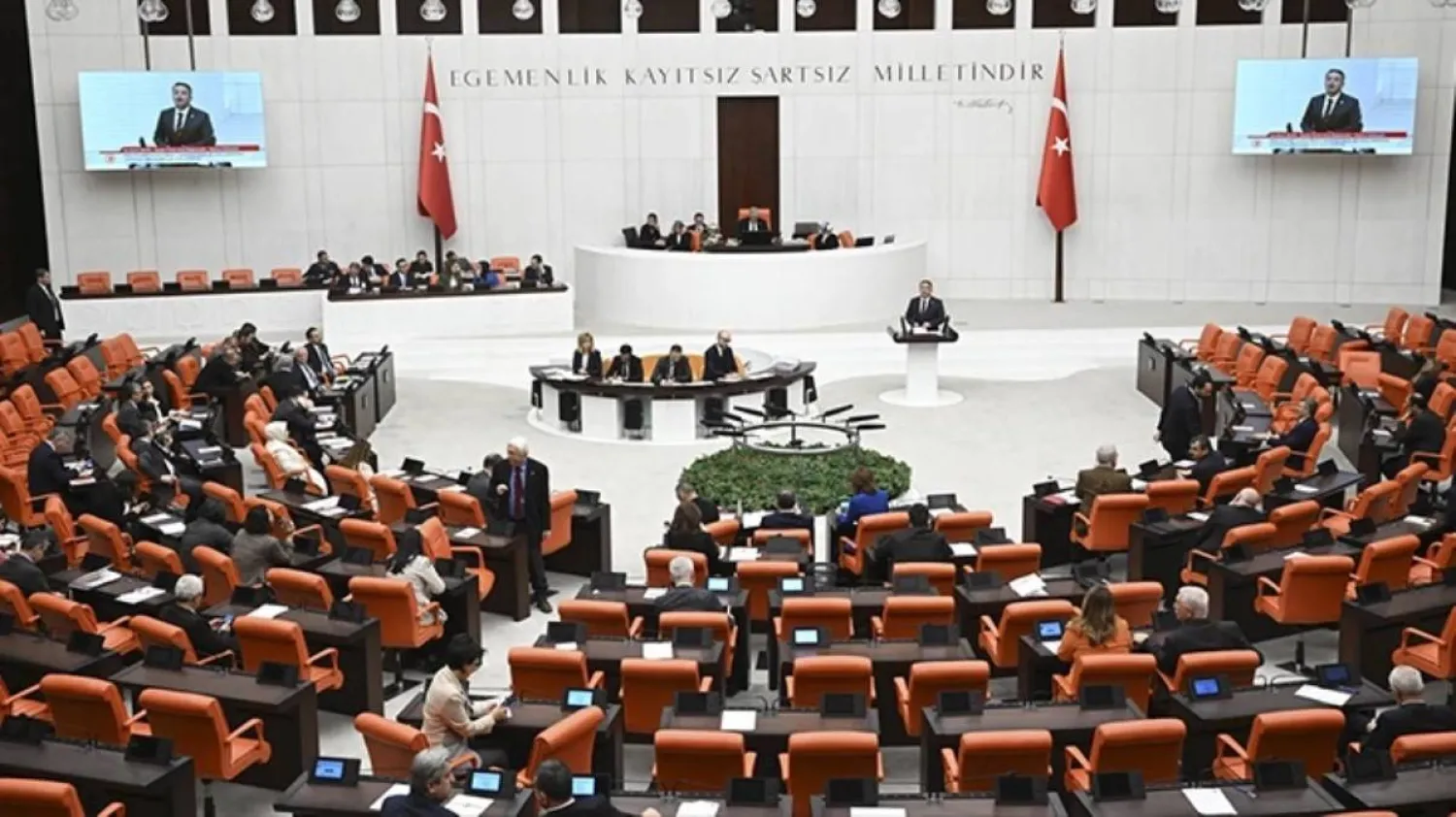 جانب من جلسة البرلمان التركي لمناقشة بروتوكول انضمام السويد إلى «الناتو» الثلاثاء (موقع البرلمان)