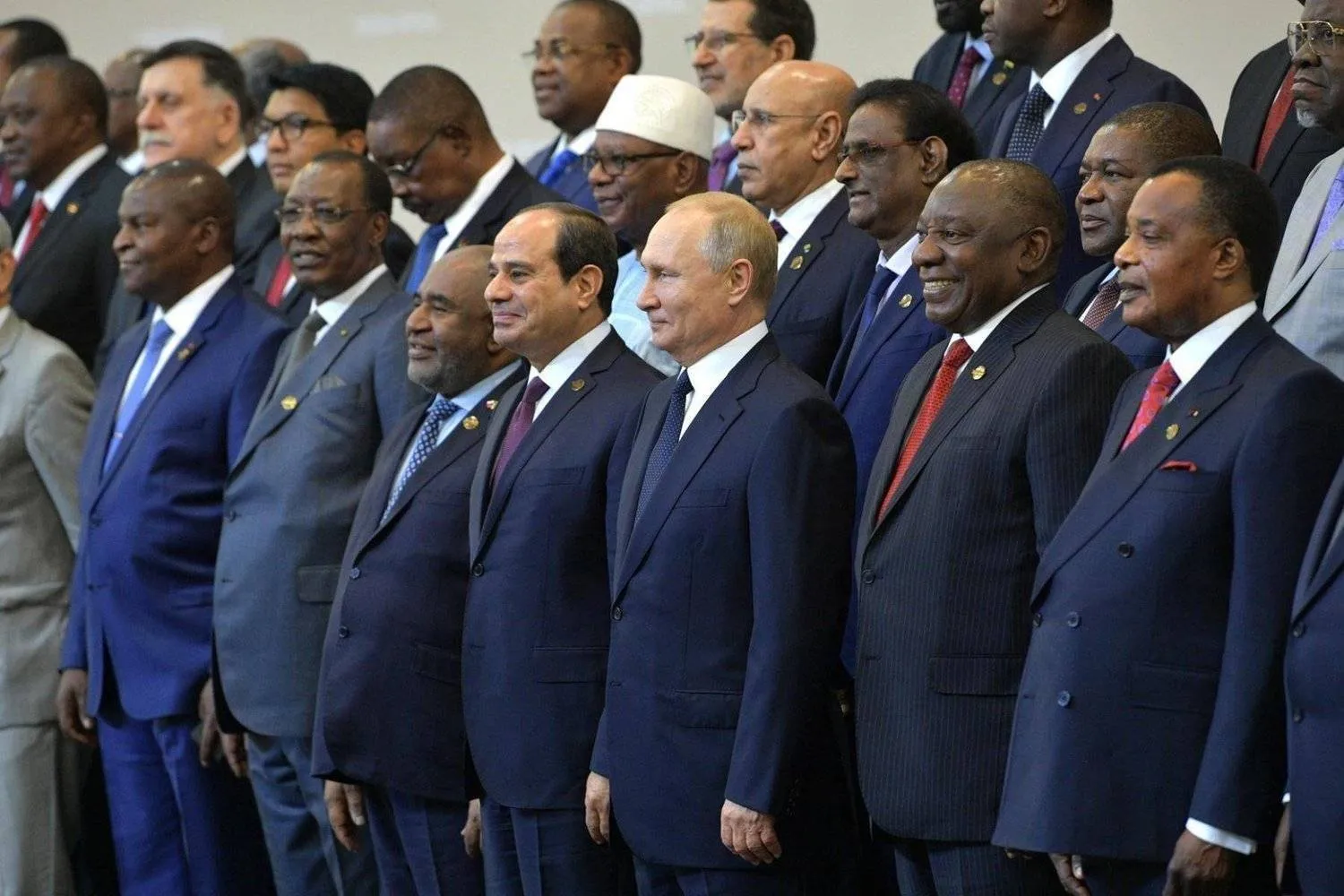 African leaders during the first summit in Sochi with Russian President Vladimir Putin last July (Russian Presidency)