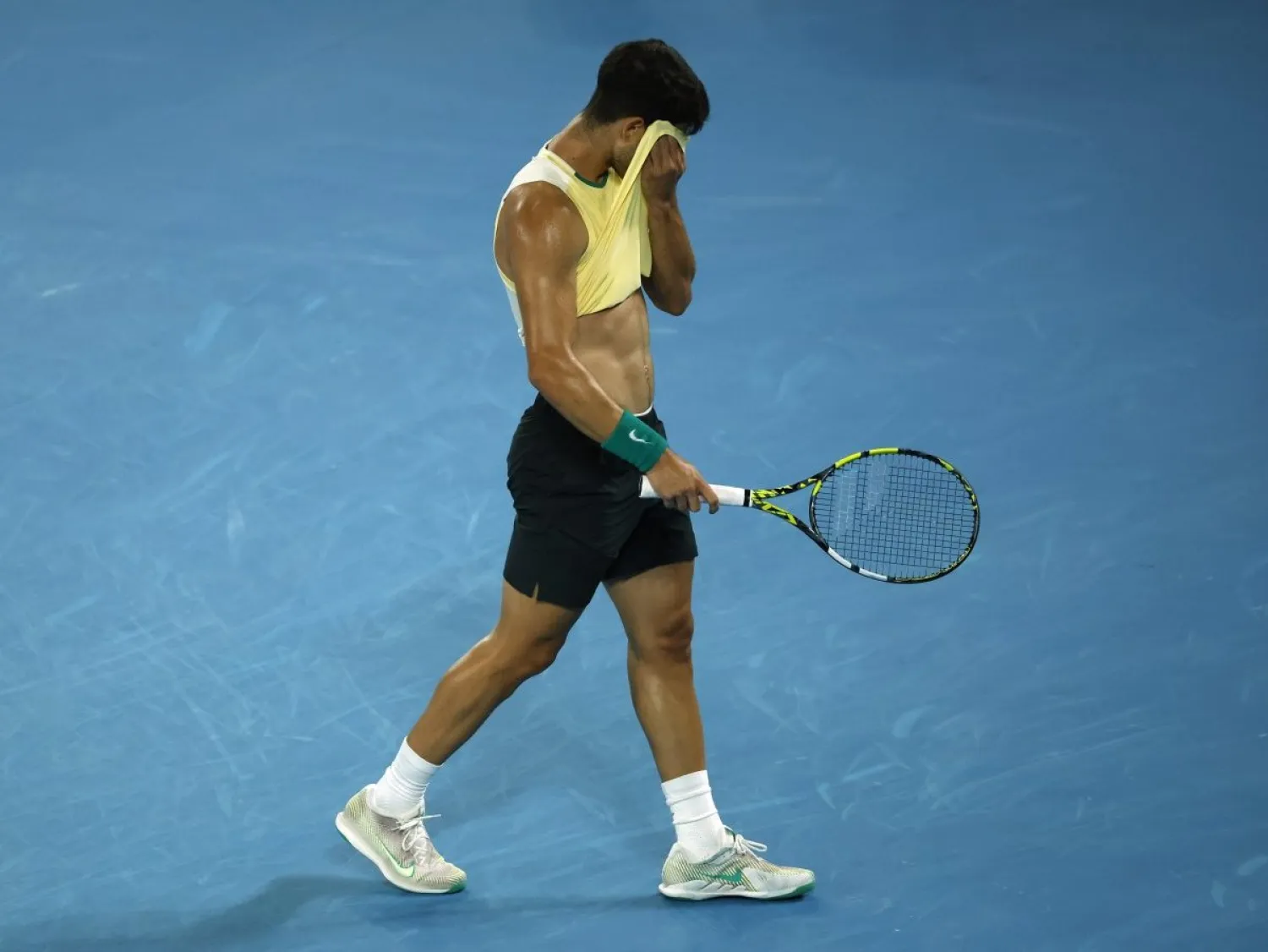 ألكاراس لم يظهر بأداء قوي كالمعتاد (إ.ب.أ)