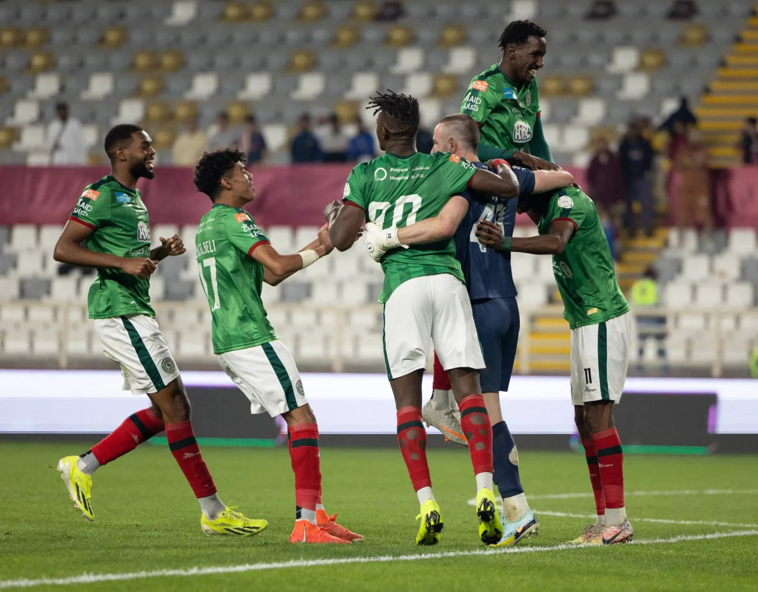 فرحة اتفاقية بعد الفوز ببطولة الوحدة الدولية (نادي الاتفاق)