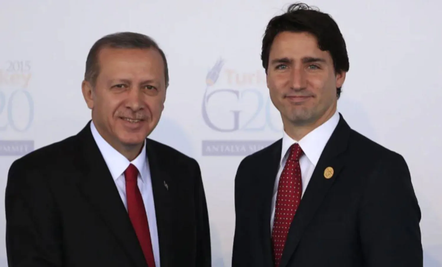 رئيس الوزراء الكندي جاستن ترودو والرئيس التركي رجب طيب إردوغان (أرشيفية - أ.ب)