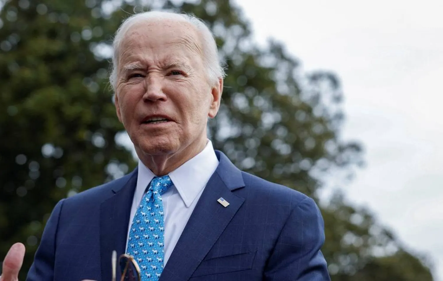 US President Joe Biden looks on as he speaks to the media, before departing the White House for Florida, in Washington, US, January 30, 2024. (Reuters)