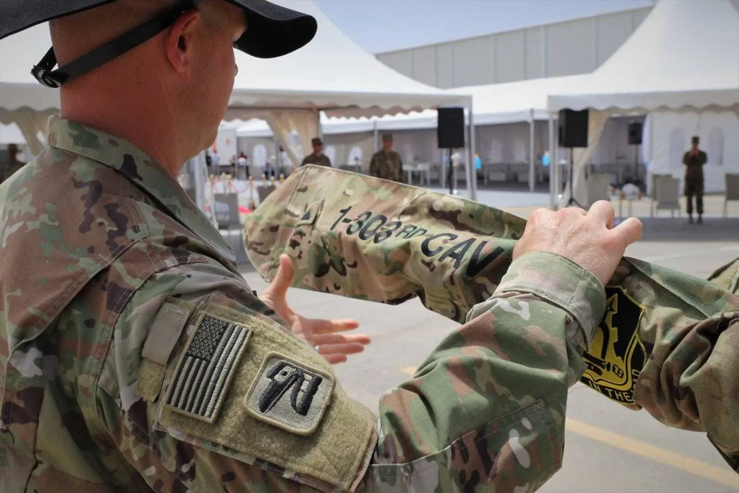 An American officer is seen at a military base in Jordan. (CENTCOM) 