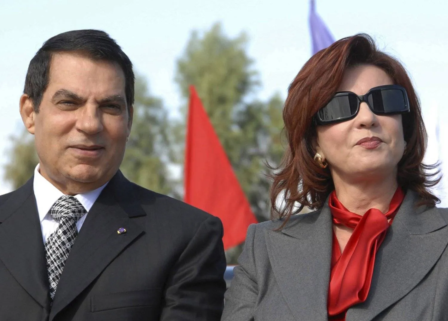 The late President Zine El Abidine Ben Ali and his wife, Leila Trabelsi (AP)