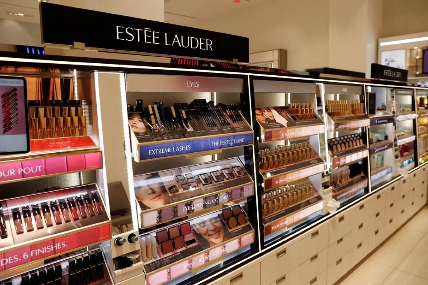 The Estee Lauder section of the Nordstrom flagship store is seen during a media preview in New York, US, October 21, 2019. (Reuters)
