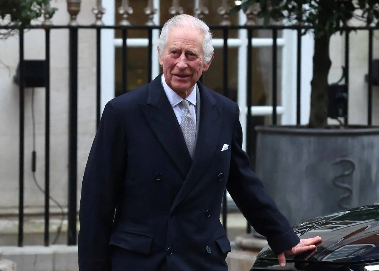 Britain's King Charles leaves the London Clinic after receiving treatment for an enlarged prostate, in London, Britain January 29, 2024. (Reuters)