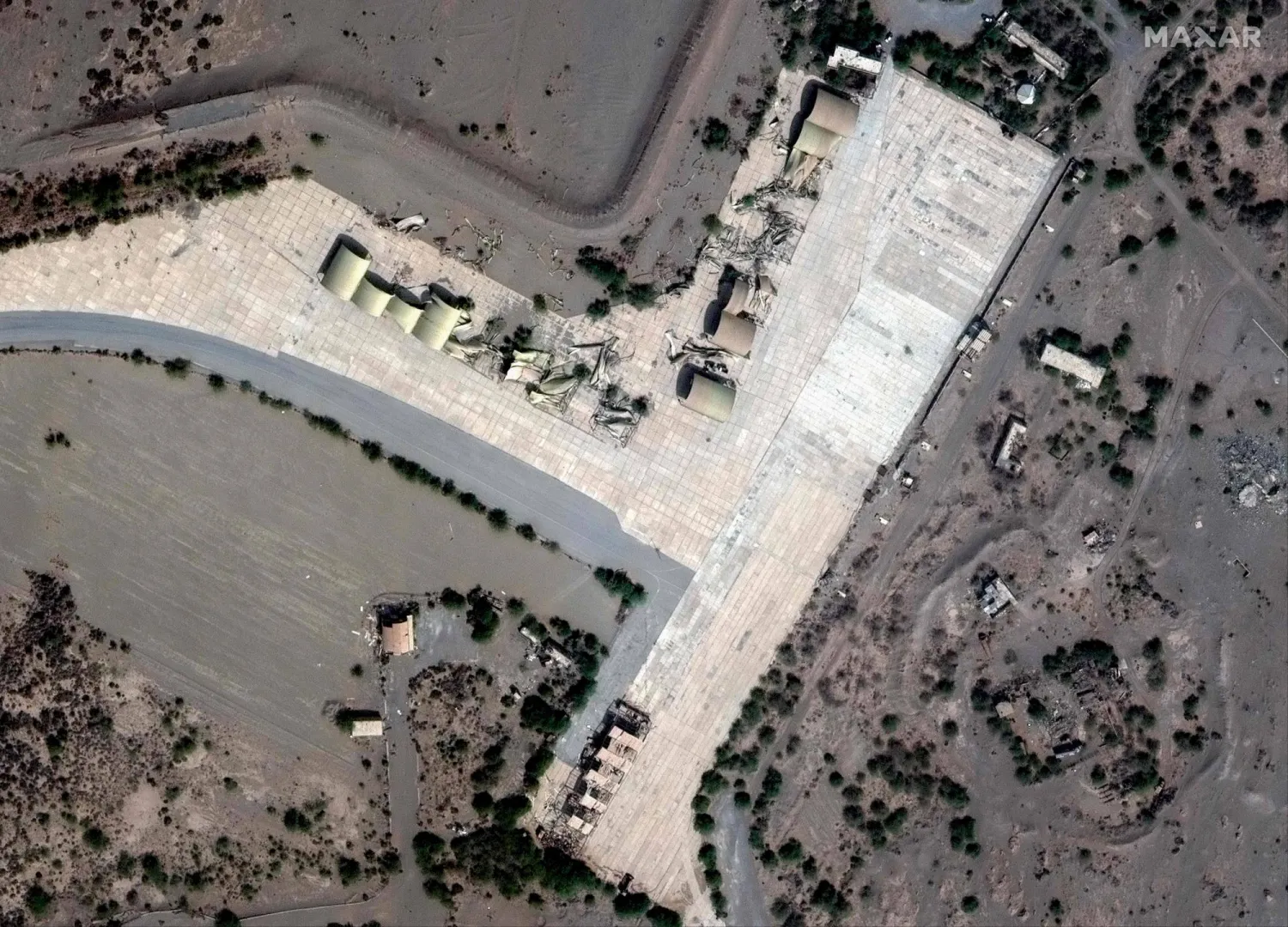 صورة جوية لمطار الحديدة في اليمن (أ.ف.ب)