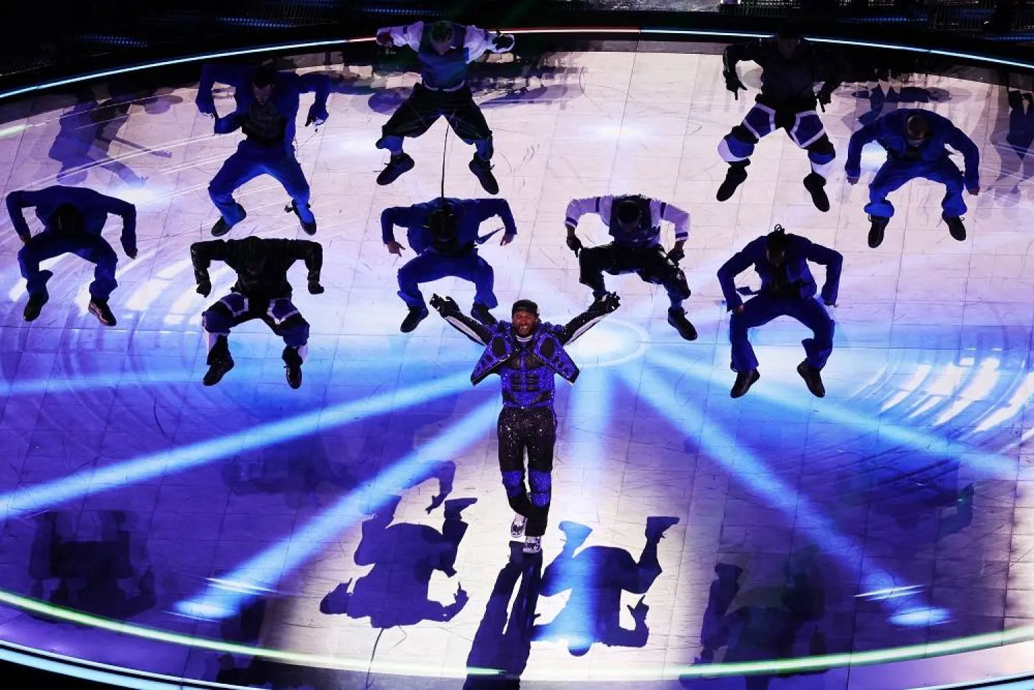 Football - NFL - Super Bowl LVIII - Half-Time Show - Allegiant Stadium, Las Vegas, Nevada, United States - February 11, 2024 Usher performs during the halftime show. (Reuters)