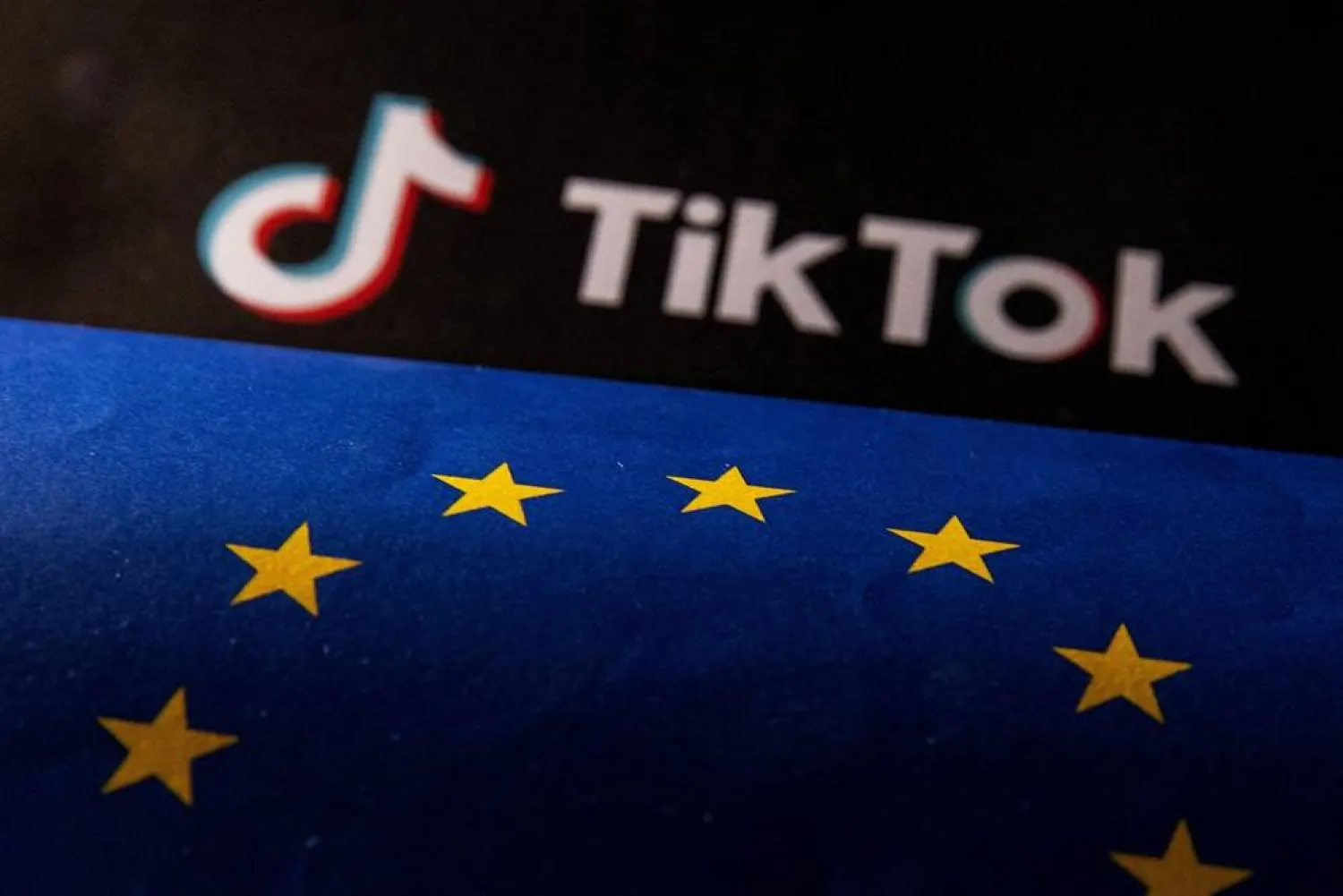 The EU flag and TikTok logo are seen in this illustration taken, June 2, 2023. (Reuters)