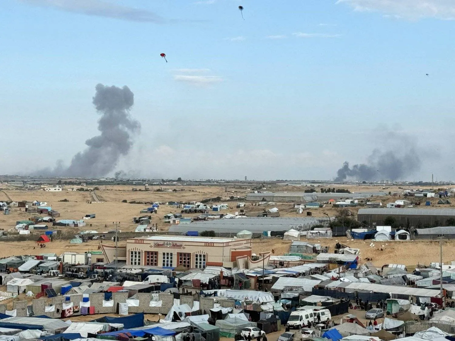 Smoke rising from Khan Yunis after an Israeli attack (Reuters)
