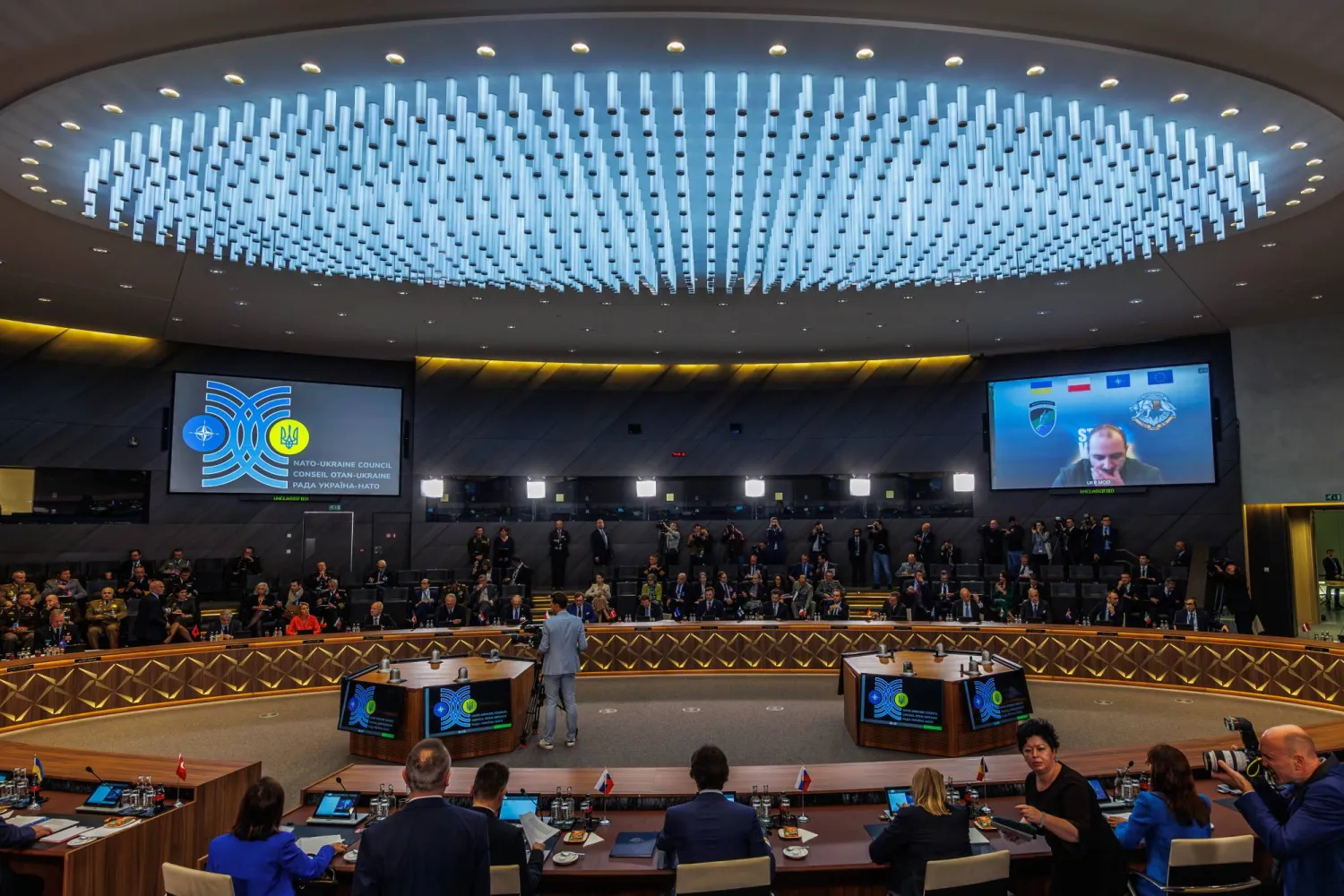 من اجتماع وزراء دفاع «الناتو» في بروكسل (إ.ب.أ)